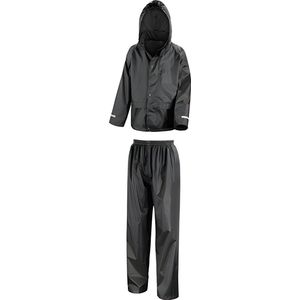Result - Kinderregenpak - Zwart - Maat 110/116