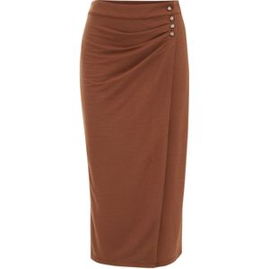 WE Fashion - Midi-rok - Dames - Met Stretch - Geplooide Voorkant