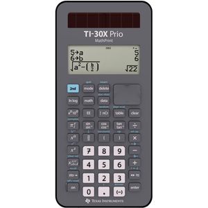 Texas Instruments TI-30X Prio MathPrint - Wetenschappelijke rekenmachine - Zonne-energie/ Batterij - Displayposities 16 - Zwart