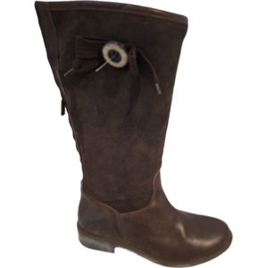 D&G GEVOERDE LAARS IN LEER EN SUEDE SIZE 39
