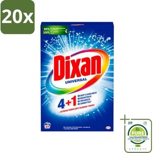 20 x Dixan Universal - Waspoeder en Vlekverwijderaar - Extreme Power - Witte en Gekleurde Was - 37 Wasbeurten - Grootverpakking - Waspoeder - Vlekkenverwijderaar - Wasmiddel - Waspoeder Wit - Waspoeder Gekleurd
