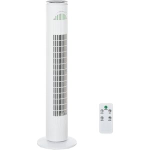 HOMCOM Torenventilator met afstandsbediening 70° draaiend 77 cm staande ventilator 45 W 824-015V90