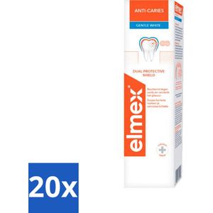 20 x Elmex Tandpasta Anti-Cariës Gentle White 75 ml - Tandglazuur - Tanden Bleken - Mondhygiëne - Vegan - Duurzaam