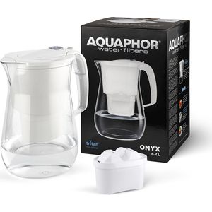 Aquaphor Waterfilterkan 4.2 liter Onyx wit met wisselpatroon Maxfor+