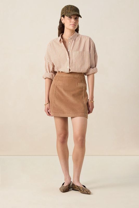 Sissy-Boy - Corduroy Rok - Bruin - Hoge Taille - Mini-lengte