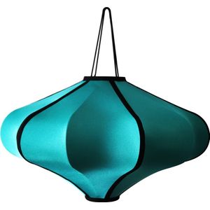 Lampenkap 60cm-Lantaarn-Elastische Stof-Turquoise 'Lumi'