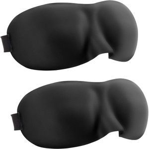 Slaapmasker - 100% verduisterend - 2 stuks - zwart
