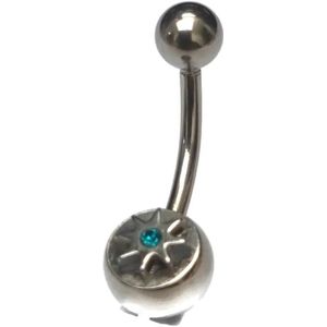Zee Blauwe Navelpiercing met Ster - Stijlvol Accessoire