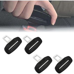 Gordel Alarm Stopper - Autogordel Clip - Zwart - 4 Stuks - Autoaccessoire - 2.1*7 cm