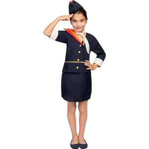 FUNIDELIA Vliegtuig Stewardess Kostuum voor meisjes - Maat: 107 - 113 cm