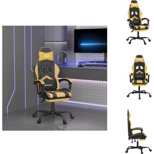 vidaXL Gamestoel - Zwart en goud - Kunstleer - 135° lighoek - Massage - Verstelbaar - Bureaustoel