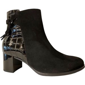 Gabor - Korte Laars - Zwart - Suede Leer - Lichtgewicht Loopzool