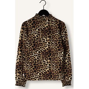 Moodstreet Laure Smock-neck Leopard Top Tops & T-shirts Meisjes - Shirt - Multi - Maat 110/116