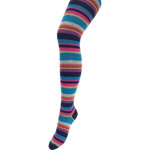 Bonnie Doon Biologisch Katoenen Maillot Dames Gestreept Donker Blauw maat 38/40 S/M - Uitstekende pasvorm - Gladde Naden - OEKO-TEX gecertificeerd - Bio Cotton StripeTights - Duurzaam Huidvriendelijk Bio Katoen -Blauw - Dark Blue - BP251903