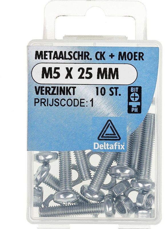 Deltafix - Schroef Moer CK M5x25mm - 10 Stuks
