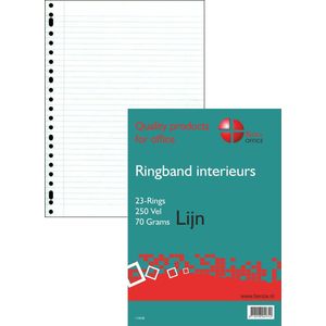 Benza - Ringbandpapier A4 - Schrijfpapier Lijn - 23 ringen - 250 vel