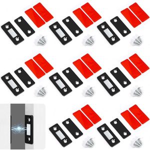 Roestvrij stalen magneetsnappers voor deuren en laden - 8 stuks zwart