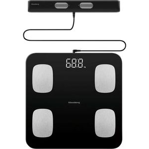Klausberg - 7852 - Slimme Bluetooth Personenweegschaal - Zwart - Lichaamsanalyse