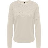 Only - Onlanabella Ls Bling O-neck Knt - Trui - Zwart/Dark Silver