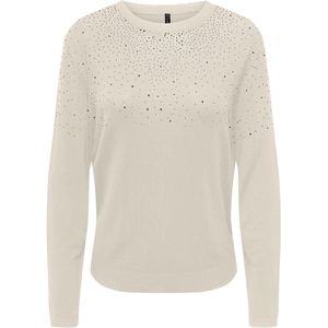 Only - Onlanabella Ls Bling O-neck Knt - Trui - Zwart/Dark Silver