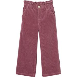 Vertbaudet - Ribfluwelen Paperbag Broek - Meisjes - Hoge Taille - Wijde Pasvorm
