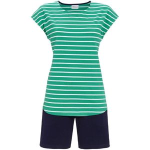 Katoenen shortama smaragdgroene strepen - Groen - Maat - 38