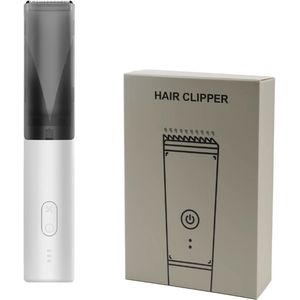 Nuvado Vacuüm Tondeuse Hoofdhaar- Wit - Trimmer- sterke motor - Ingebouwde afzuiging voor snor - Baard - Gezichtshaar- Precisie -Trimmer- Waterdicht - Lange batterij duur - Schoonmaken onder de douche