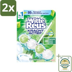 Witte Reus - Toiletblok Kracht Actief Pro Nature - Munt & Eucalyptus - 1 Toiletblok - Voordeelverpakking - 2 stuks - Milieuvriendelijk - Duurzaam