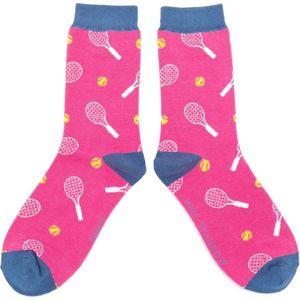 Miss Sparrow Bamboe sokken dames tennis - hot pink