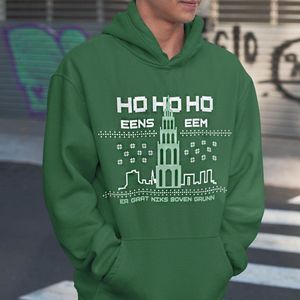 Foute Kerst Hoodie Groen Ho Ho Ho Eens Eem - Er Gaat Niks Boven Grunn S
