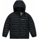 Columbia Powder Lite™ Boys Hooded Jacket - Jongens Jas - Gewatteerde puffer Jas met Capuchon - Maat XS - Zwart