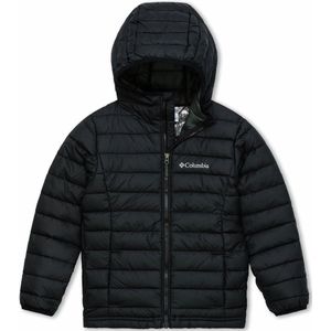 Columbia Powder Lite��™ Boys Hooded Jacket - Jongens Jas - Gewatteerde puffer Jas met Capuchon - Maat XS - Zwart