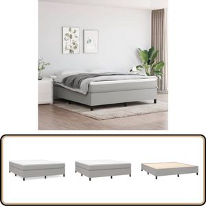 vidaXL Boxspring - Lichtgrijs - 180x200 cm Boxspringbed - Slaapcomfort - Boxspring - Tweepersoonsbed - Grijs Bed