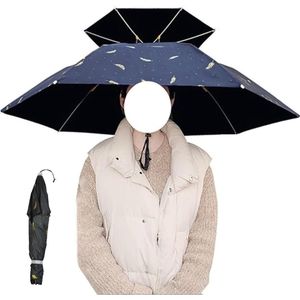 Winddicht Paraplu Hoofd Zonbescherming Vissen Paraplu 95cm - Outdoor Handvrije Vouwen Paraplu Hoed voor Vrouwen - Golf Vissen Tuinieren .