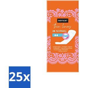 25 x Sence - Normaal - Inlegkruisjes - Dagelijks Comfort - 28 Inlegkruisjes - Inlegkruisjes Normaal - Dagelijks Gebruik - Lichte Afscheiding