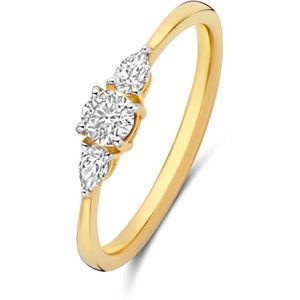Isabel Bernard - De la Paix Nancy - Ring - 14 Karaat Goud - Dames - 3 Diamanten - 0.17 Karaat