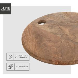 J-Line Rond Mango snijplank - hout - naturel - woonaccessoires