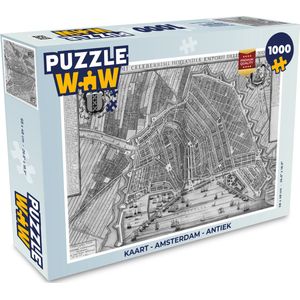 Puzzel Kaart - Amsterdam - Antiek - Legpuzzel - Puzzel 1000 stukjes volwassenen