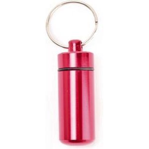 Pillendoosje I Aluminium Pillenkoker I Medicijn Doosje I Pil Box I Sleutelhanger | Waterdicht I 5 x 1.5 CM I Rood