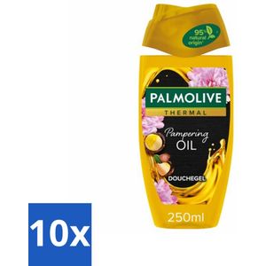 10 x Palmolive Douchegel Thermal Pampering Oil 250 ml - Voedend - Droge Huid - Gevoelige Huid - Luxe Douche - Verfrissend