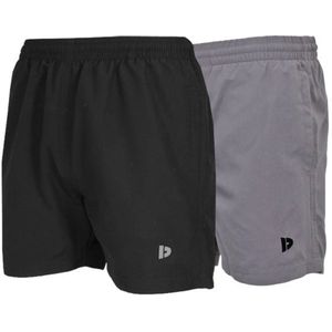2-Pack Donnay - Sport/Zwemshort (Toon) - Sportbroek - Heren - Black/Steel grey (670) - maat S