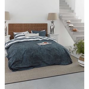 Riviera Maison Lindy Lines Dekbedovertrek - Tweepersoons - 200x200/220 - Marineblauw