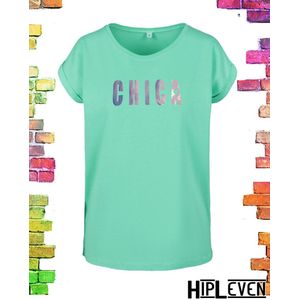 Mintgroen shirt met print Chica | Mintgroen / L (40)