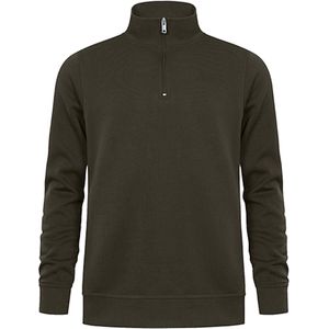 Unisex Troyer Trui met driekwartsrits Khaki - 4XL