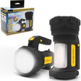 PHENOM - Zaklamp Verstraler - Grote Zaklantaarn - Dubbele LED lampen - 2 in 1 Werkplaats Zaklamp - Inclusief Batterijen