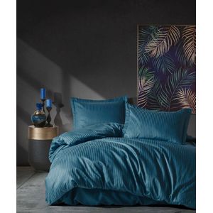 Asir Satijnen dubbele quilt cover set - Blauw