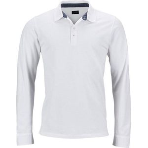 James and Nicholson Heren Polo met lange mouwen (Wit/Zwaar)