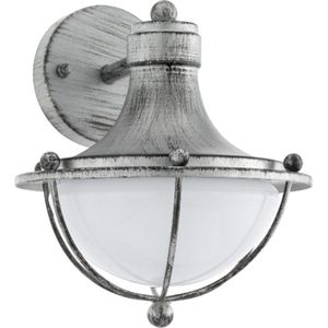 EGLO Monasterio - Buitenverlichting - IP44 - Wandlamp - 1 Lichts - Antiek Zilver - Wit