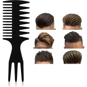 Brede 3 Way Kam - Styling Tool zwart - Kapper Kam - Haar Kam - Haar Accessoire - Zwart - ixen