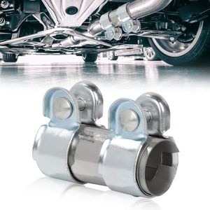 Dubbele Uitlaatklem - Diameter 45mm x 125mm - RVS - Pijpverbinder - Universele Uitlaatklem - Dubbele Klem Uitlaatklemmen - Auto Accessoires